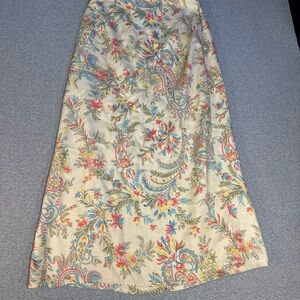 Talbots Petite Size 4 Floral Maxi Wrap Skirt Modest Church Floor Length